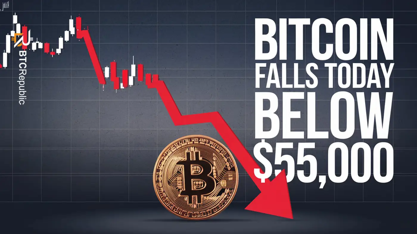 Bitcoin (BTC) Falls Today Below $55,000