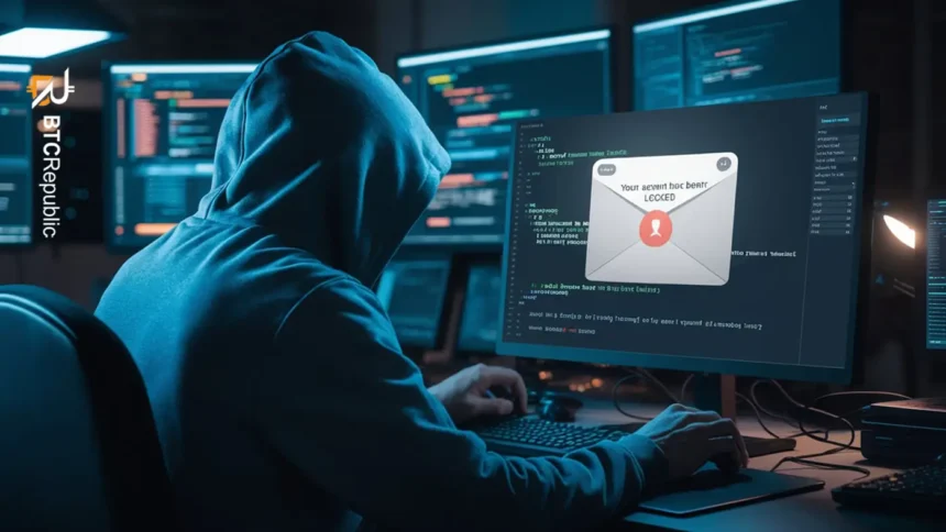 Phishing attack and showing a hacker doing this