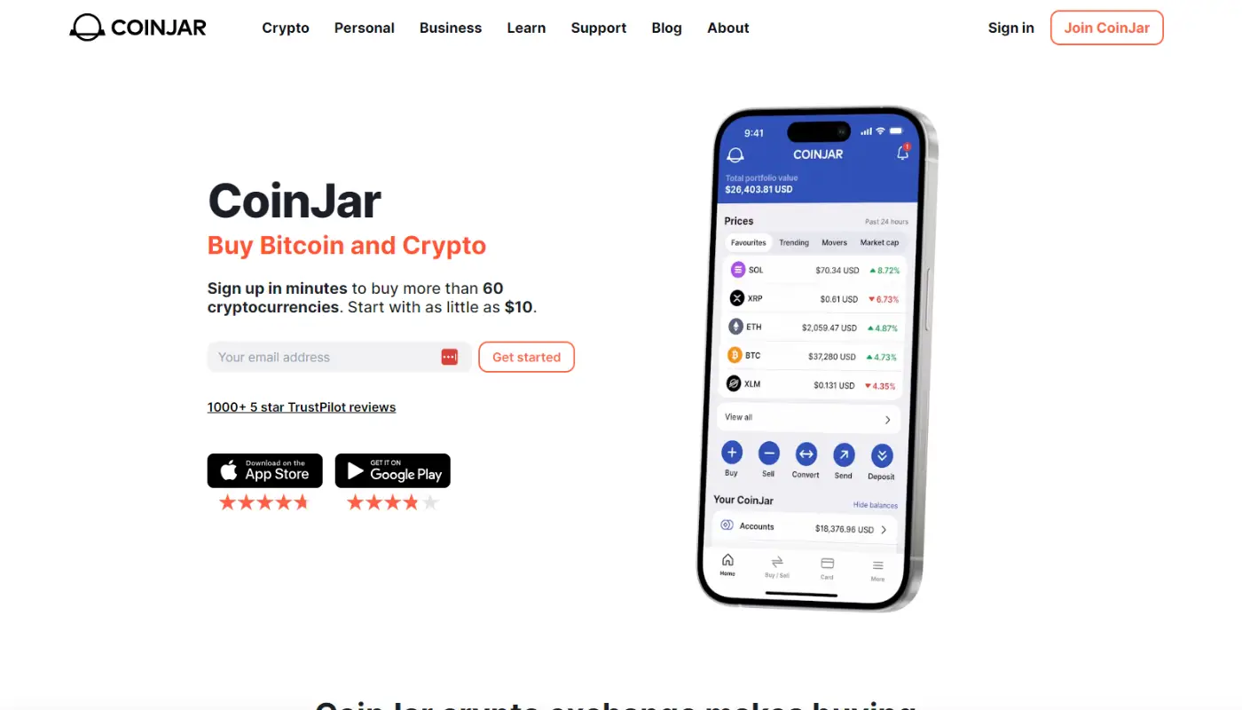 UK Crypto Exchanges - CoinJar