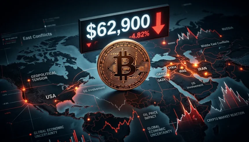 Bitcoin Price Drops Below $63K as US-Iran Conflict Escalates