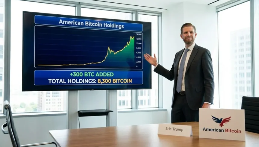 Eric Trump American Bitcoin’ increases their Bitcoin holdings by 300 BTC